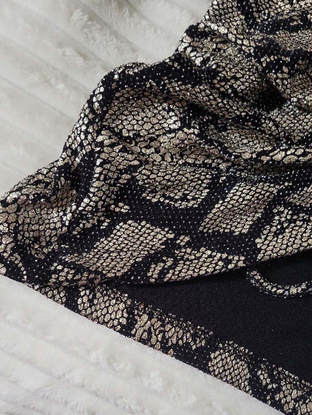 Fashion Nova Black and Silver Snakeskin Ruched Long Sleeve Dress - Picture 8 of 10